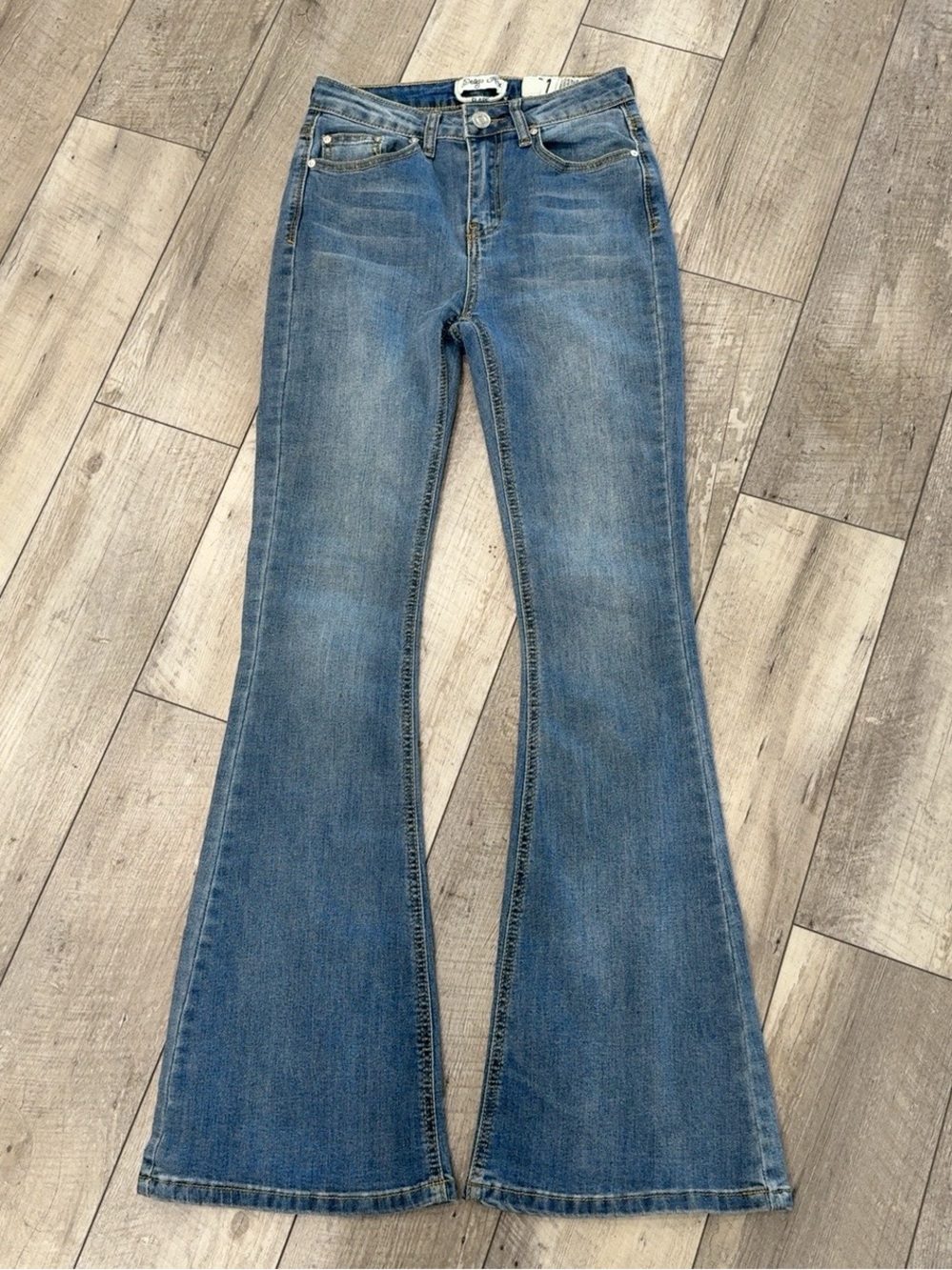 Indigo Rein Size 1 High Rise Flare Jeans